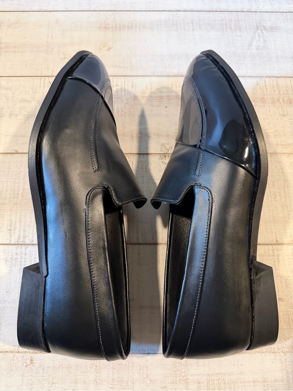 Katz & Birds Berlin Black Leather Patent Moccasin Loafers EU 42 Handmade - Picture 10 of 12